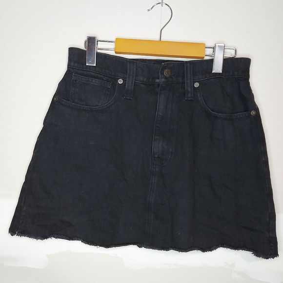 Madewell Rigid Denim A-line Mini Skirt Lunar Wash - Picture 14 of 16